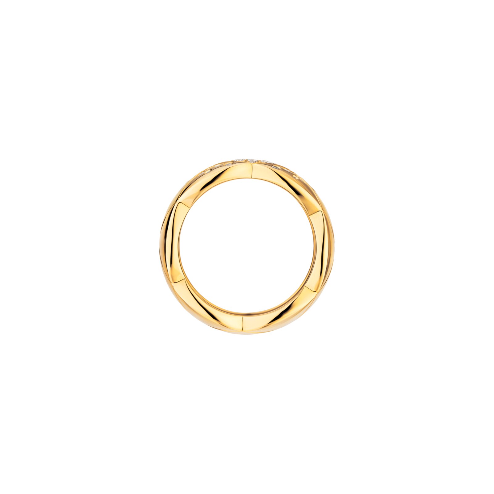 Chanel Jewelry 18k Yellow Gold 0.46cttw Diamond Coco Crush Large Band Size 7.25