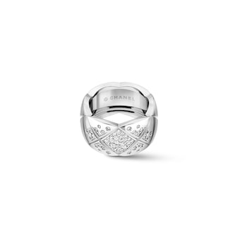Chanel Jewelry 18k White Gold 0.46cttw Diamond Coco Crush Large Band Size 7.25