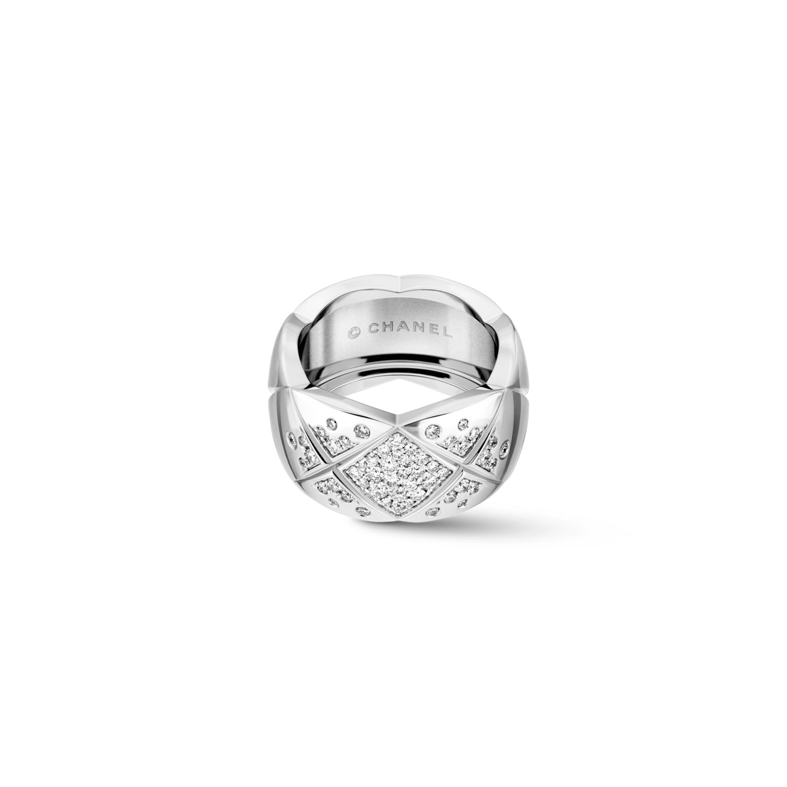 Chanel Jewelry 18k White Gold 0.46cttw Diamond Coco Crush Large Band Size 7.25