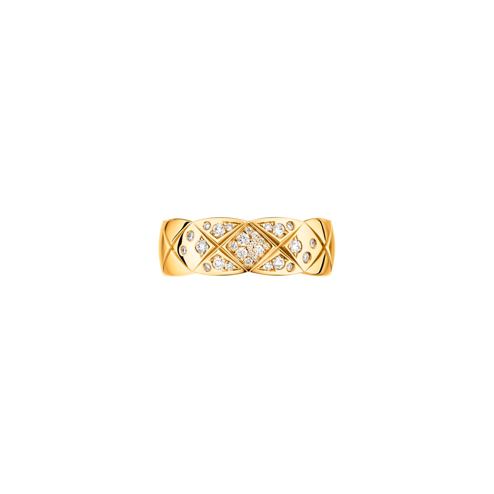 Chanel Jewelry 18k Yellow Gold 0.18cttw Diamond Coco Crush Small Band Size 7.25