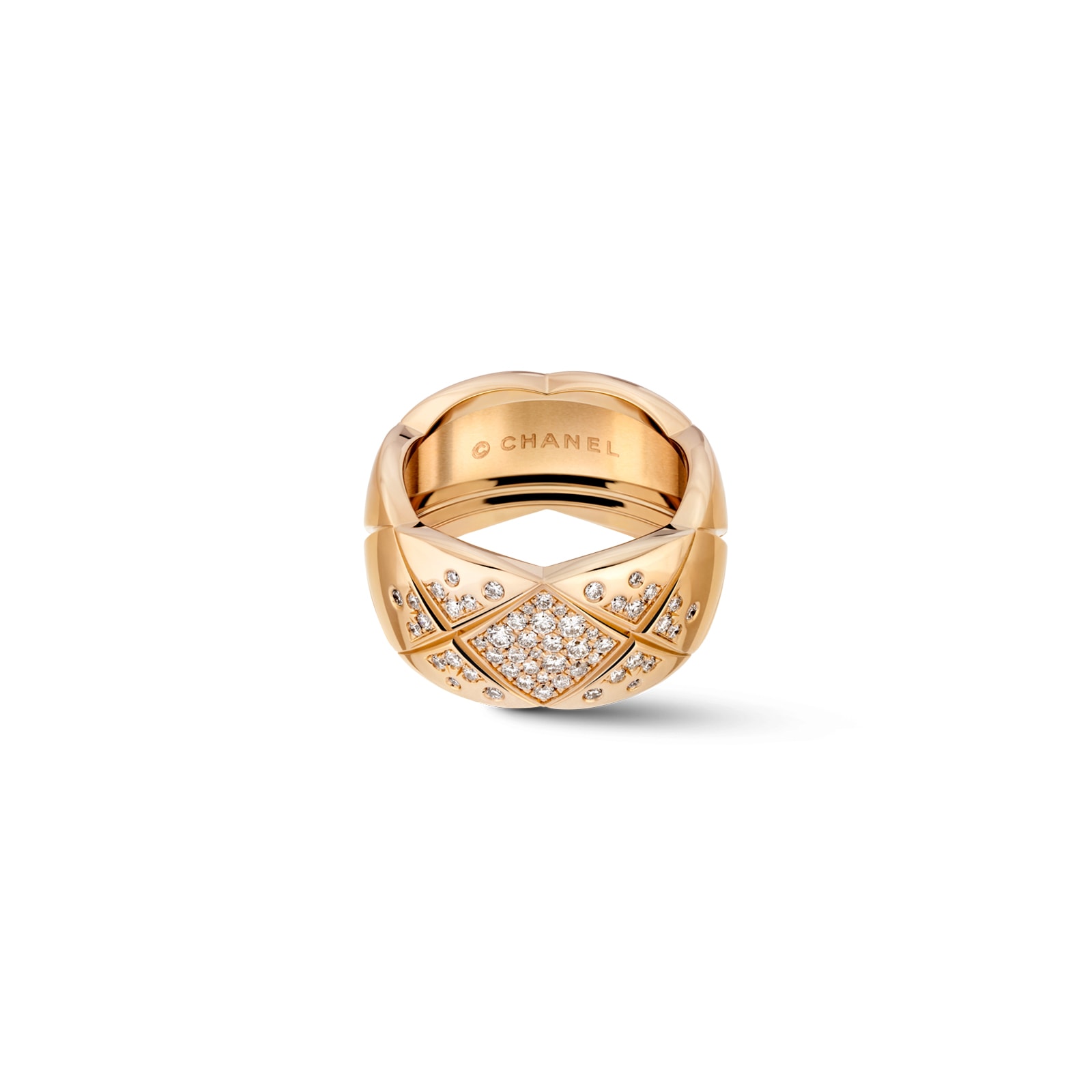 Chanel Jewelry 18k Beige Gold 0.44cttw Diamond Coco Crush Large Band Size 6.75 Chanel Jewelry 18k Beige Gold 0.44cttw Diamond Coco Crush Large Band Size 6.75