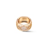 Chanel Jewelry 18k Beige Gold 0.44cttw Diamond Coco Crush Large Band Size 6.75