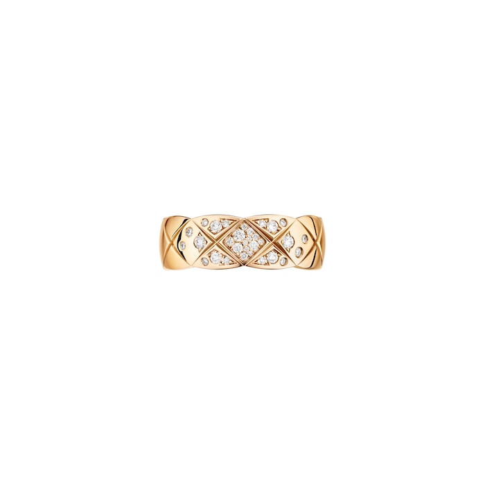 Chanel Jewelry 18k Beige Gold 0.19cttw Diamond Coco Crush Small Band Size 6.75