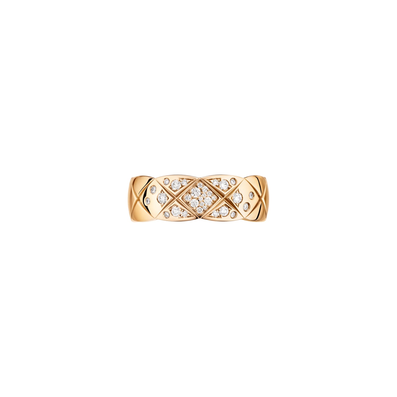 Chanel Jewelry 18k Beige Gold 0.19cttw Diamond Coco Crush Small Band Size 7.25