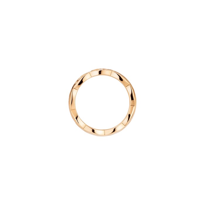 Chanel Jewelry 18k Beige Gold 0.19cttw Diamond Coco Crush Small Band Size 7.25