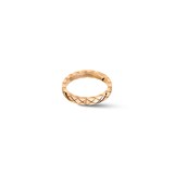 Chanel Jewelry 18k Beige Gold Coco Crush Quilted Motif Mini Band Size 6.75