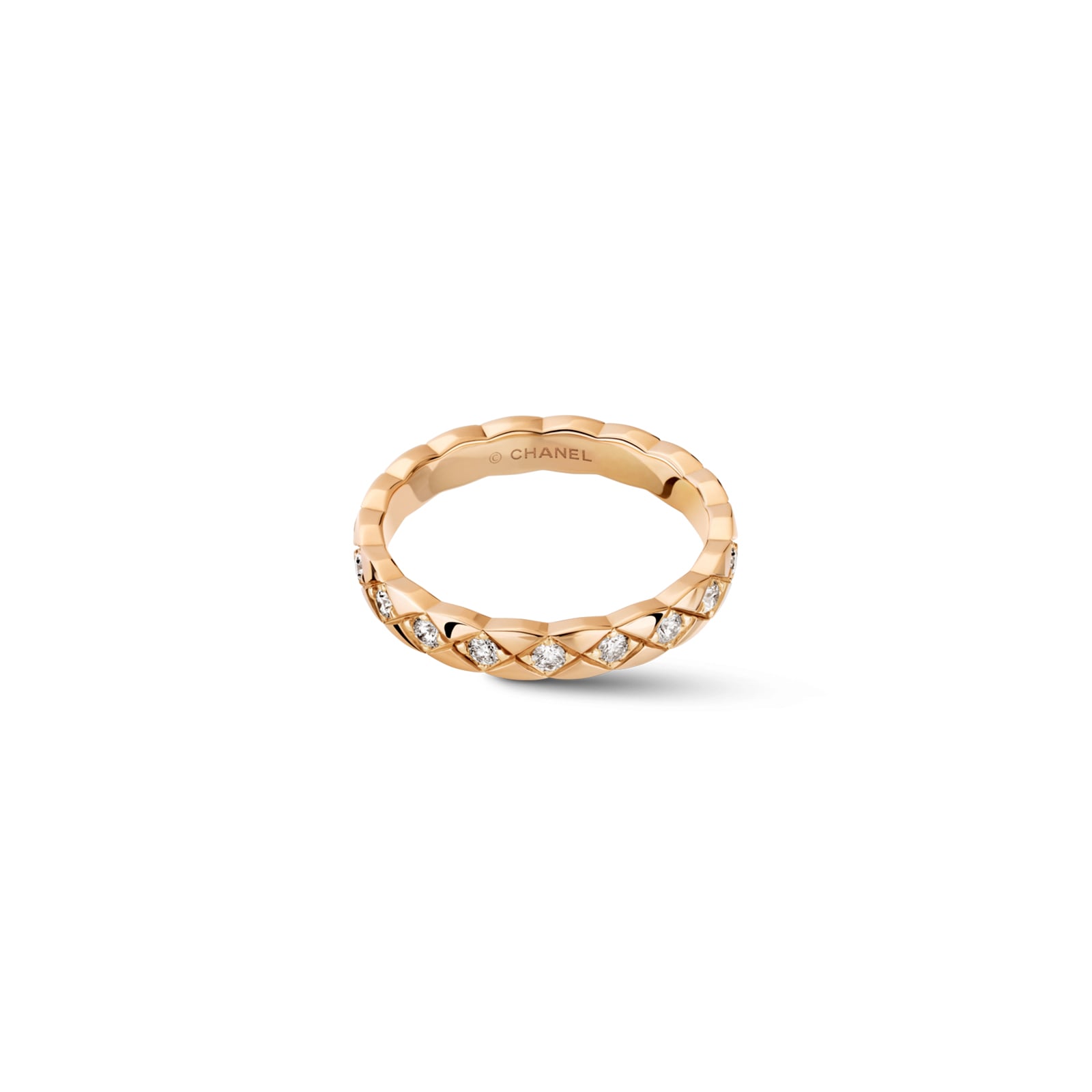 Chanel Jewelry 18k Beige Gold 0.37cttw Diamond Coco Crush Mini Band Size 7.25
