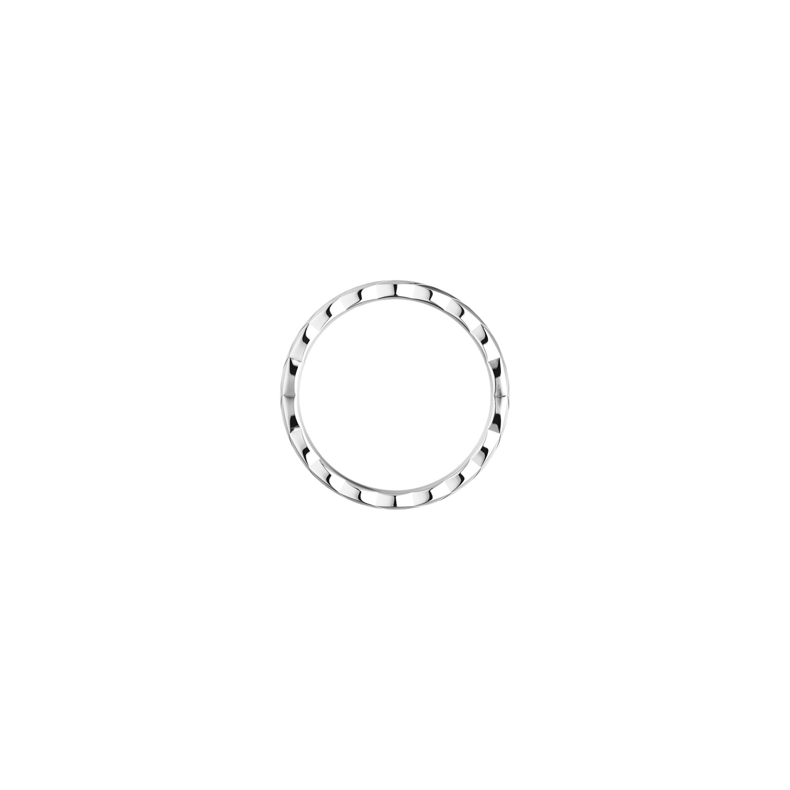 Chanel Jewelry 18k White Gold Coco Crush Quilted Motif Mini Band Size 6.75