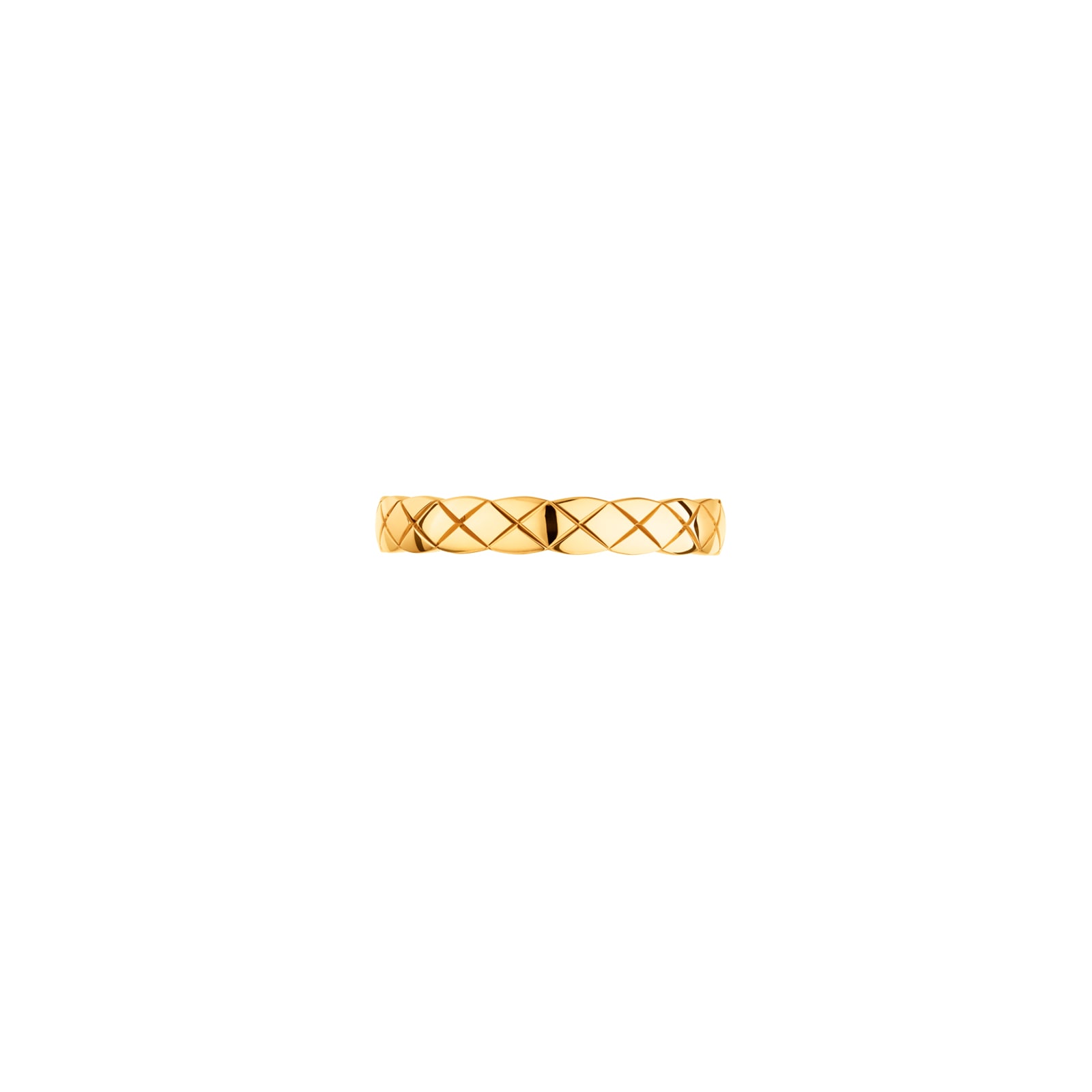 Chanel Jewelry 18k Yellow Gold Coco Crush Quilted Motif Mini Band Size 6.75 Chanel Jewelry 18k Yellow Gold Coco Crush Quilted Motif Mini Band Size 6.75