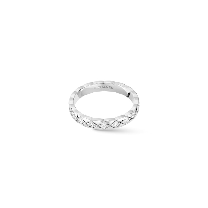 Chanel Jewelry 18k White Gold 0.34cttw Diamond Coco Crush Mini Band Size 6.75