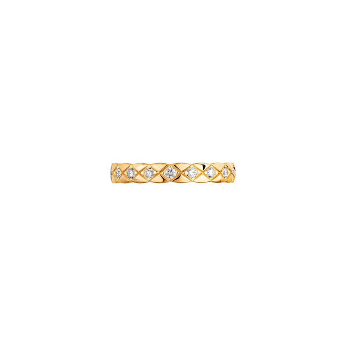 Chanel Jewelry 18k Yellow Gold 0.35cttw Diamond Mini Coco Crush Band Size 6.75