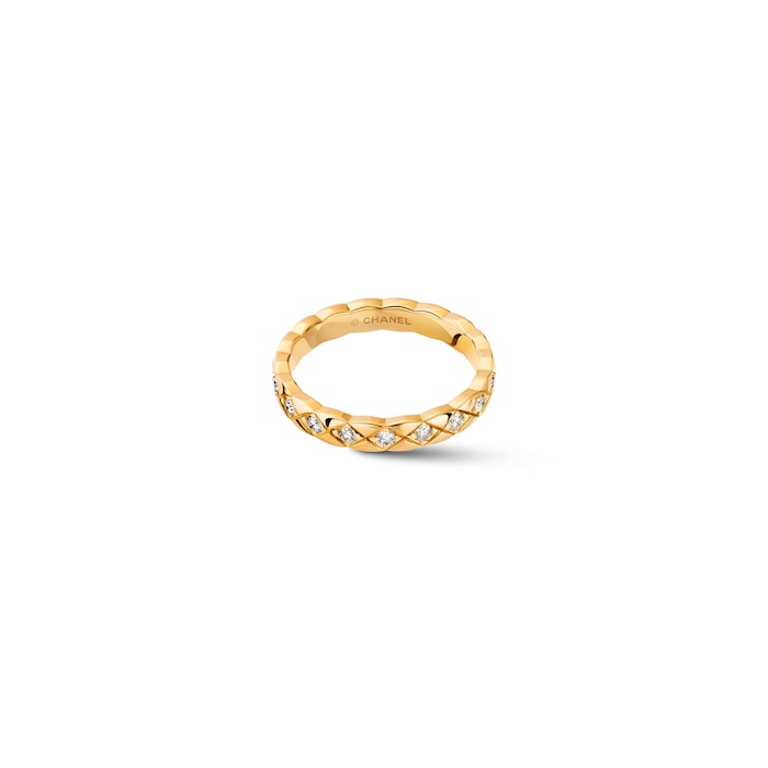 Chanel Jewelry 18k Yellow Gold 0.35cttw Diamond Mini Coco Crush Band Size 6.75