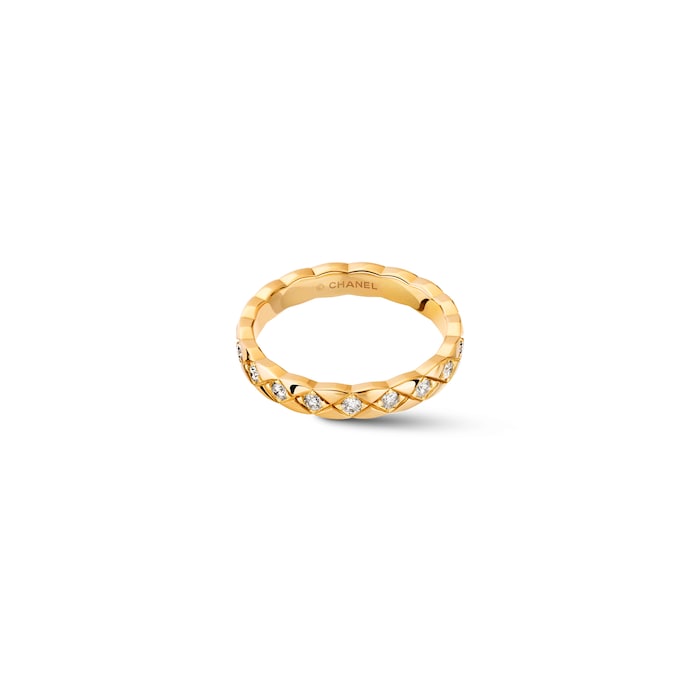 Chanel Jewelry 18k Yellow Gold 0.35cttw Diamond Mini Coco Crush Band Size 7.25