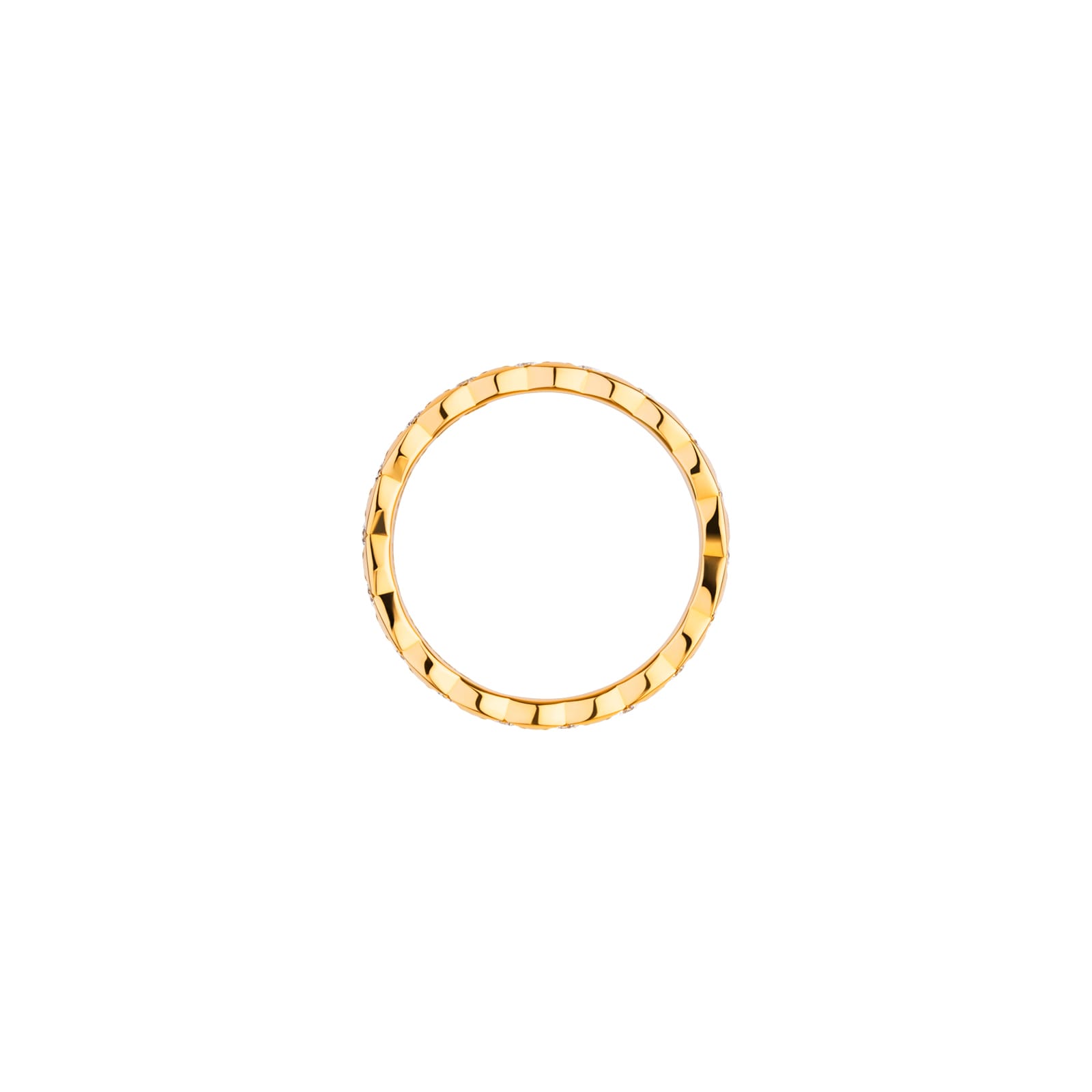 Chanel Jewelry 18k Yellow Gold 0.35cttw Diamond Mini Coco Crush Band Size 7.25