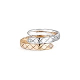 Chanel Jewelry 18k Beige and White Gold 0.03cttw Coco Crush Toi Et Moi Ring Size 7.25