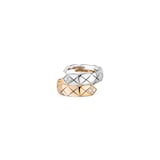 Chanel Jewelry 18k Beige and White Gold 0.10cttw Coco Crush Toi Et Moi Ring Size 6.75