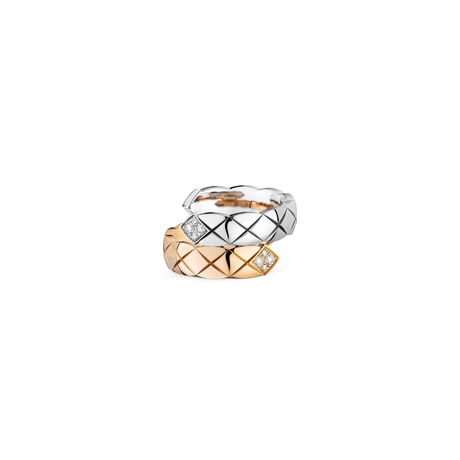 Chanel Jewelry 18k Beige and White Gold 0.10cttw Coco Crush Toi Et Moi Ring Size 7.25 Chanel Jewelry 18k Beige and White Gold 0.10cttw Coco Crush Toi Et Moi Ring Size 7.25