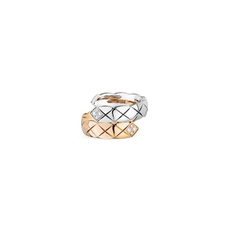 Chanel Jewelry 18k Beige and White Gold 0.10cttw Coco Crush Toi Et Moi Ring Size 7.25 Chanel Jewelry 18k Beige and White Gold 0.10cttw Coco Crush Toi Et Moi Ring Size 7.25