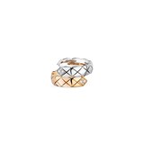 Chanel Jewelry 18k Beige and White Gold 0.10cttw Coco Crush Toi Et Moi Ring Size 7.25