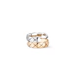 Chanel Jewelry 18k Beige and White Gold 0.10cttw Coco Crush Toi Et Moi Ring Size 7.25