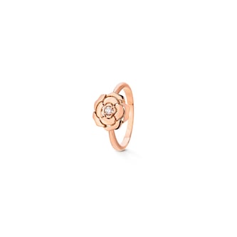 Chanel Jewelry 18k Rose Gold 0.05cttw Diamond Extrait De Camélia Ring Size 6.75 Chanel Jewelry 18k Rose Gold 0.05cttw Diamond Extrait De Camélia Ring Size 6.75