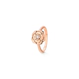 Chanel Jewelry 18k Rose Gold 0.05cttw Diamond Extrait De Camélia Ring Size 7.25