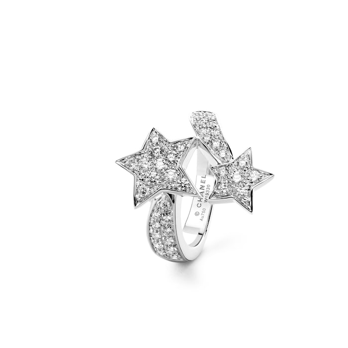 Chanel Jewelry 18k White Gold 0.65cttw Diamond Comète Géode Star Ring Size 6.75