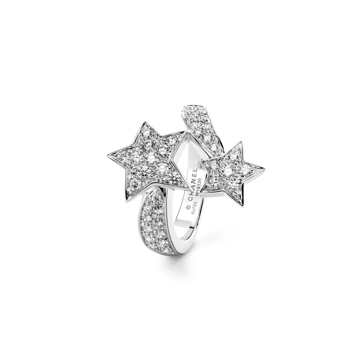 Chanel Jewelry 18k White Gold 0.65cttw Diamond Comète Géode Star Ring Size 7.25