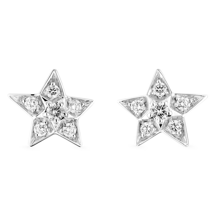 Chanel 18k White Gold 0.45cttw Diamond Comète Geode Star Earrings