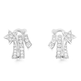Chanel 18k White Gold 0.62cttw Diamond Spiral Comète Shooting Star Earrings