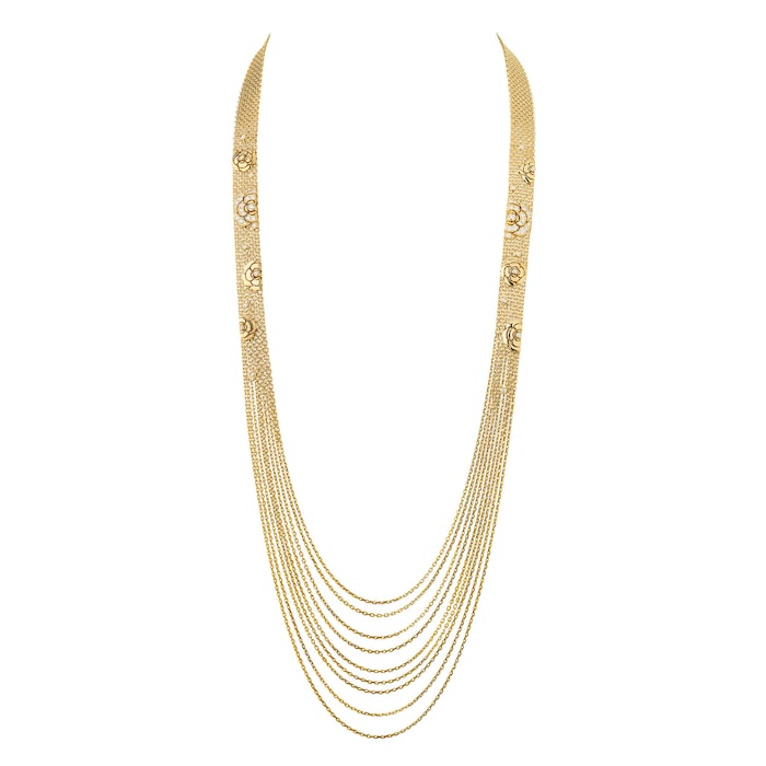 Chanel 18k Yellow Gold and 1.35cttw Diamond Camélia Sautoir Necklace