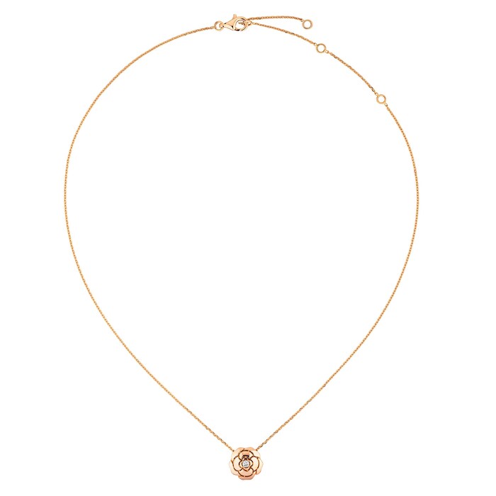 Chanel 18k Beige Gold 0.05cttw Diamond Extrait de Camélia Pendant