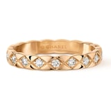 Chanel 18k Beige Gold 0.37cttw Diamond Mini Coco Crush Band Size 6.75