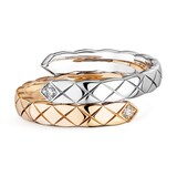 Chanel 18k Beige and White Gold 0.03cttw Coco Crush Toi Et Moi Ring