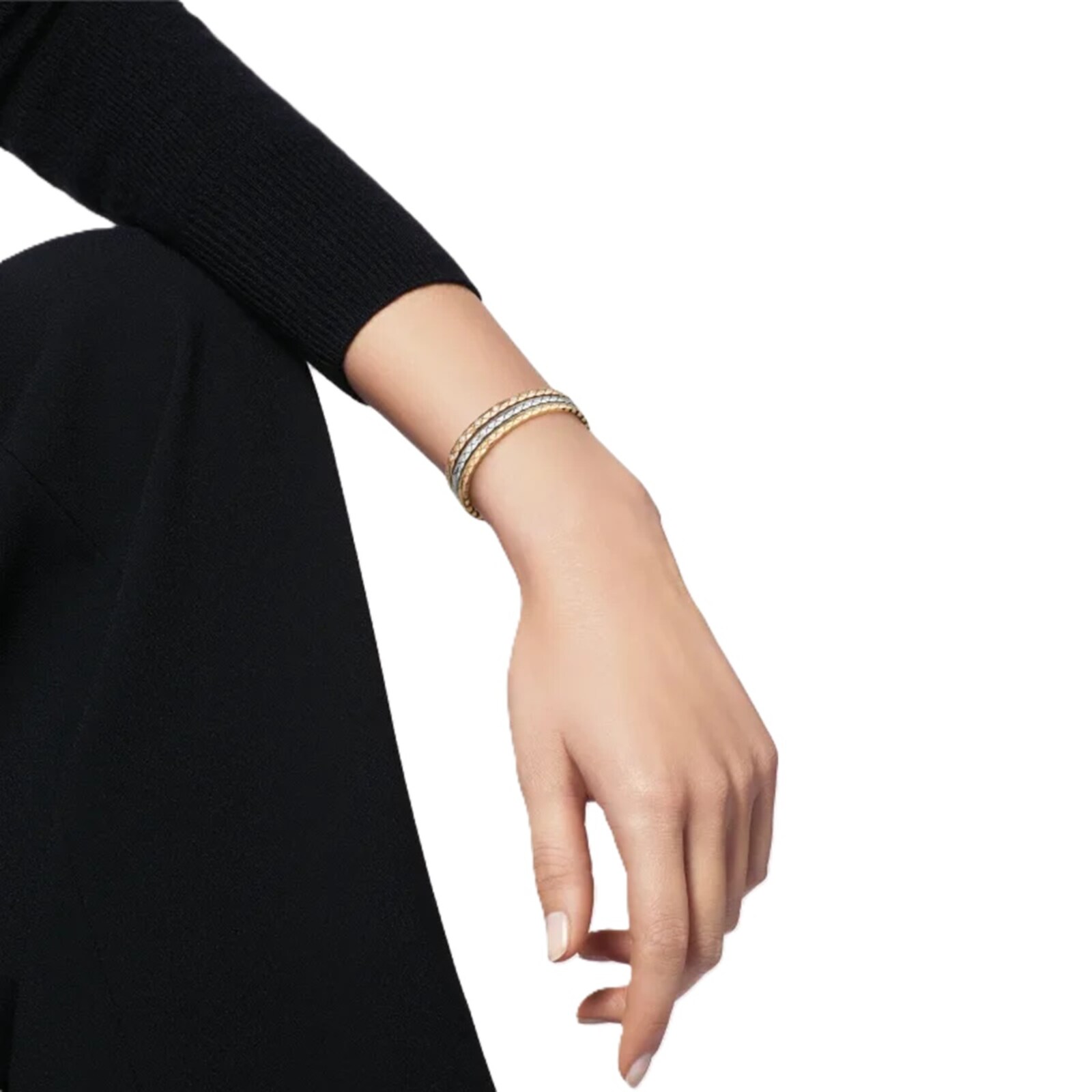 CHANEL 18k White Gold Coco Crush Mini Bangle