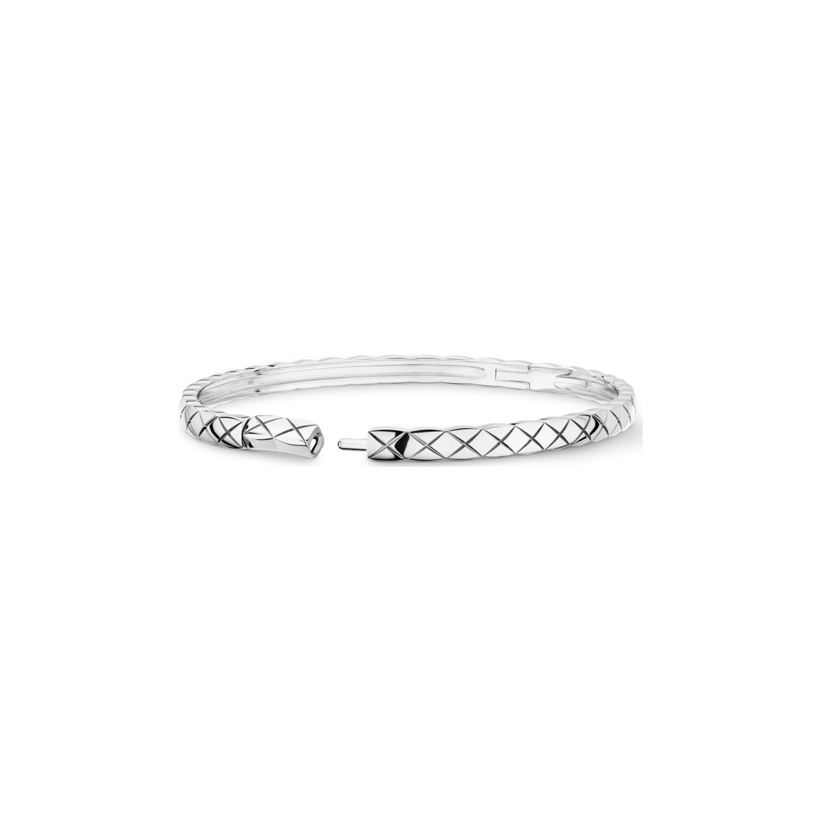 CHANEL 18k White Gold Coco Crush Mini Bangle