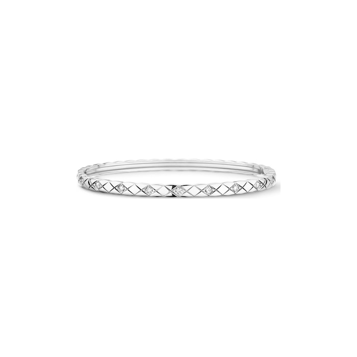 CHANEL 18K White Gold 0.32cttw Diamond Coco Crush Mini Bangle