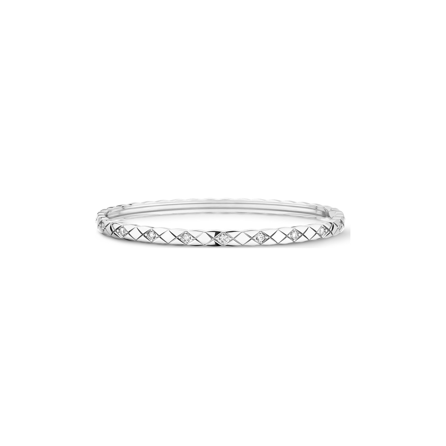 CHANEL 18K White Gold 0.32cttw Diamond Coco Crush Mini Bangle CHANEL 18K White Gold 0.32cttw Diamond Coco Crush Mini Bangle