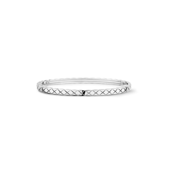 CHANEL 18K White Gold 0.32cttw Diamond Coco Crush Mini Bangle