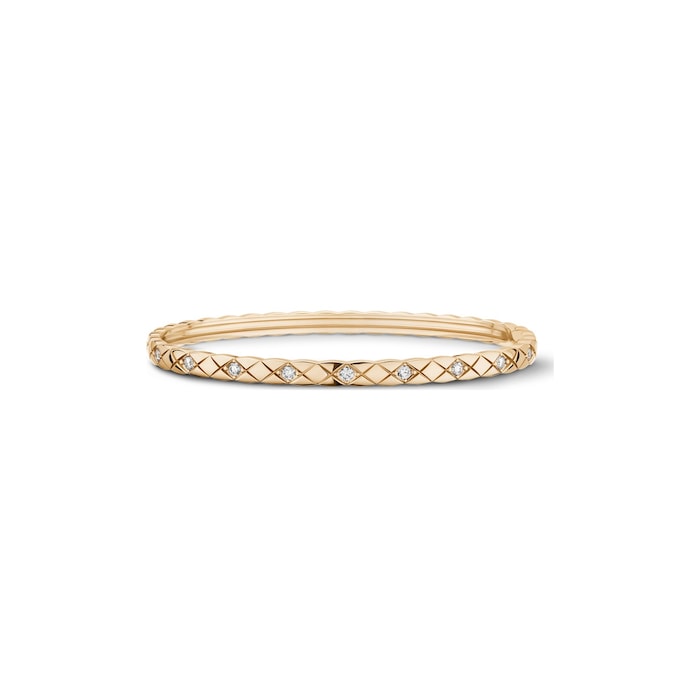 CHANEL 18K Beige Gold 0.32cttw Diamond Coco Crush Mini Bangle