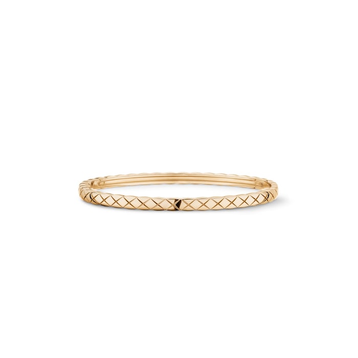 CHANEL 18K Beige Gold 0.32cttw Diamond Coco Crush Mini Bangle