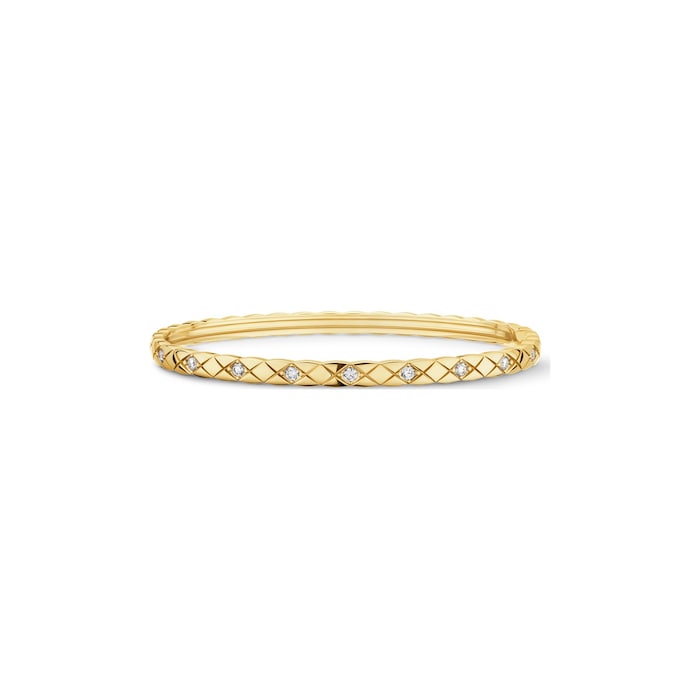 CHANEL 18K Yellow Gold 0.32cttw Diamond Coco Crush Mini Bangle