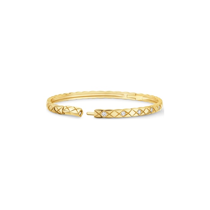 CHANEL 18K Yellow Gold 0.32cttw Diamond Coco Crush Mini Bangle