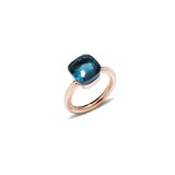 Pomellato 18k Rose and White Gold London Blue Topaz Ring Size 5.75