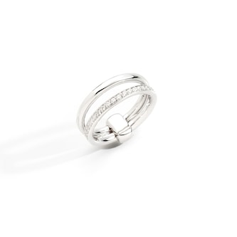 Pomellato 18k White Gold 0.40cttw Diamond Together Band Iconica Ring Size 53 Pomellato 18k White Gold 0.40cttw Diamond Together Band Iconica Ring Size 53