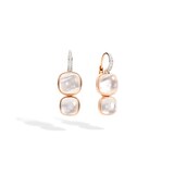 Pomellato 18k Rose Gold Nudo 0.20cttw Diamond and Mother of Pearl and Topaz Pendant Earrings