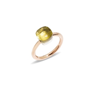 Pomellato 18k Rose and White Gold Nudo Petit Lemon Quartz Ring Size 6.75 Pomellato 18k Rose and White Gold Nudo Petit Lemon Quartz Ring Size 6.75