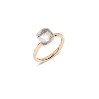 Pomellato 18k Rose and White Gold Nudo Petit White Topaz Ring Size ? Pomellato 18k Rose and White Gold Nudo Petit White Topaz Ring Size ?