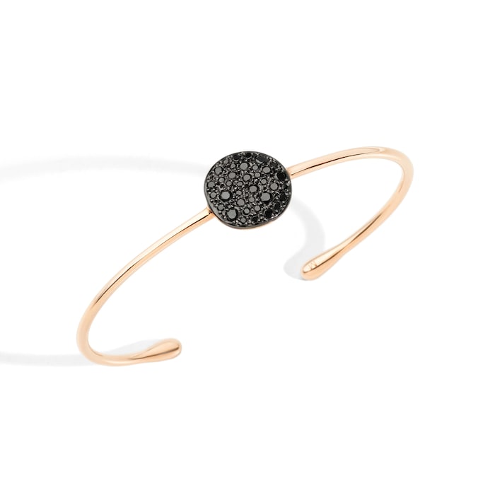 Pomellato 18k Rose Gold Sabbia Black Diamond Bangle Size Medium