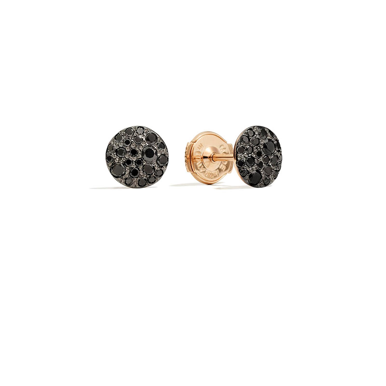 Pomellato 18k Rose Gold 0.60cttw Black Diamond Stud Earrings